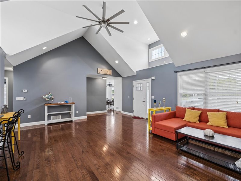 Great room with vaulted ceiling and natural light at 134 Salt Creek Drive, Dover, Delaware